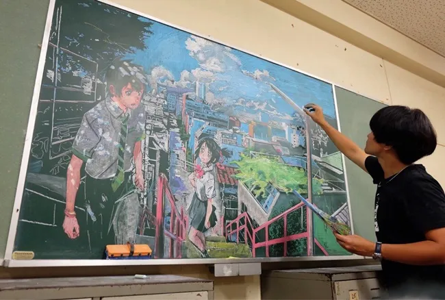日本美术老师画的《你的名字。》版画实在太美啦★宛如海报的作画连电影制作组都大吃一惊！-绝对领域