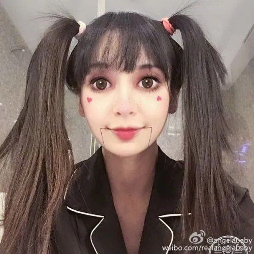 angelababy微博晒万圣节Cos-绝对领域