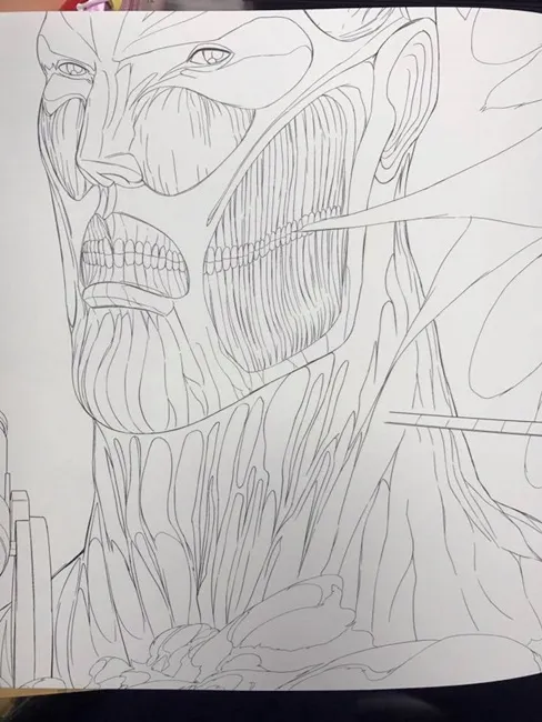 《进击的巨人公式着色本ATTACK ON TITAN COLORING BOOK》-越上色压力越大的着色本‧袭来