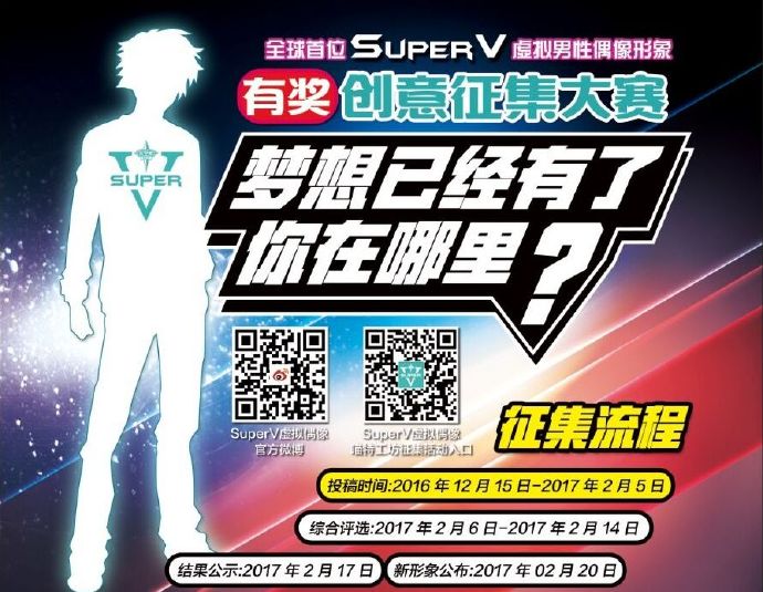 SuperV虚拟偶像男性形象创意有奖征集：赛程过半，今天你投稿了吗？