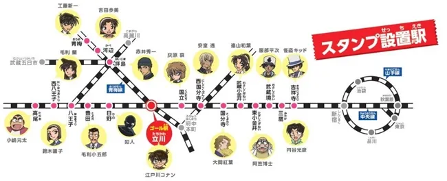 《名侦探柯南×JR》角色集印活动开跑啦!日野车站的代表人物居然是…ww