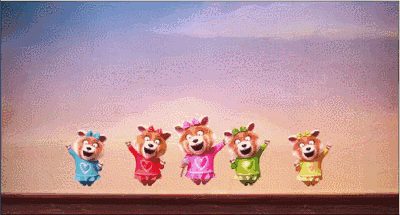 『欢乐好声音』中五只可爱的小浣熊与背后歌者澎薇薇
