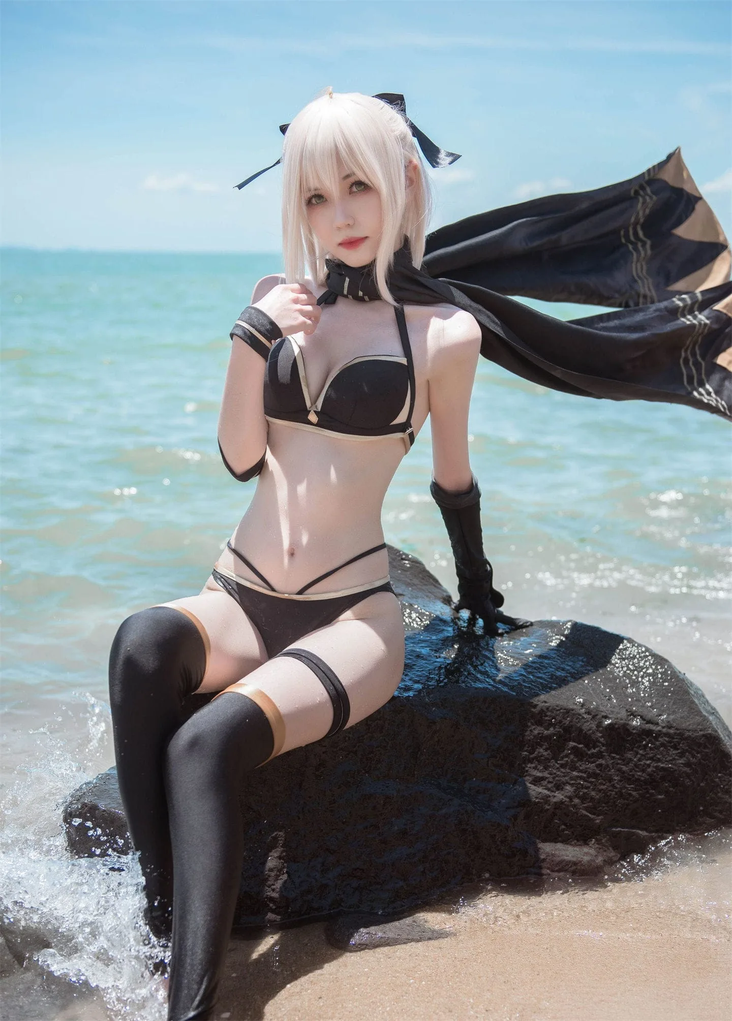 图片[1]-FGO 冲田总司泳装2cosplay-绝对领域