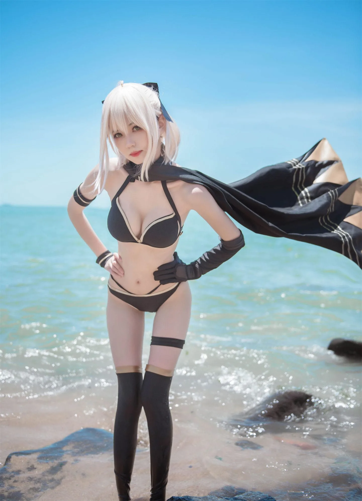 图片[1]-FGO 冲田总司泳装2cosplay-绝对领域