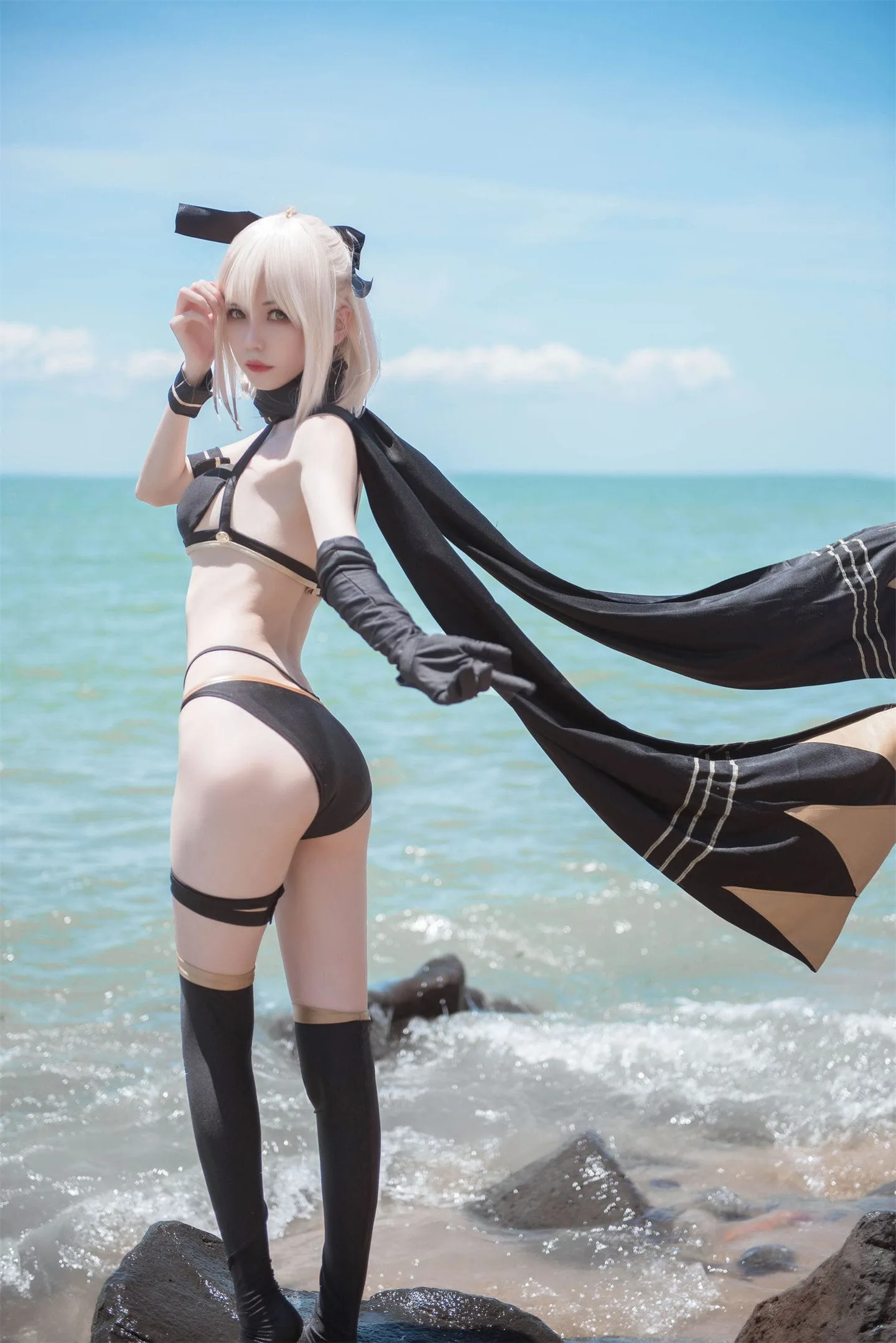 图片[1]-FGO 冲田总司泳装2cosplay-绝对领域