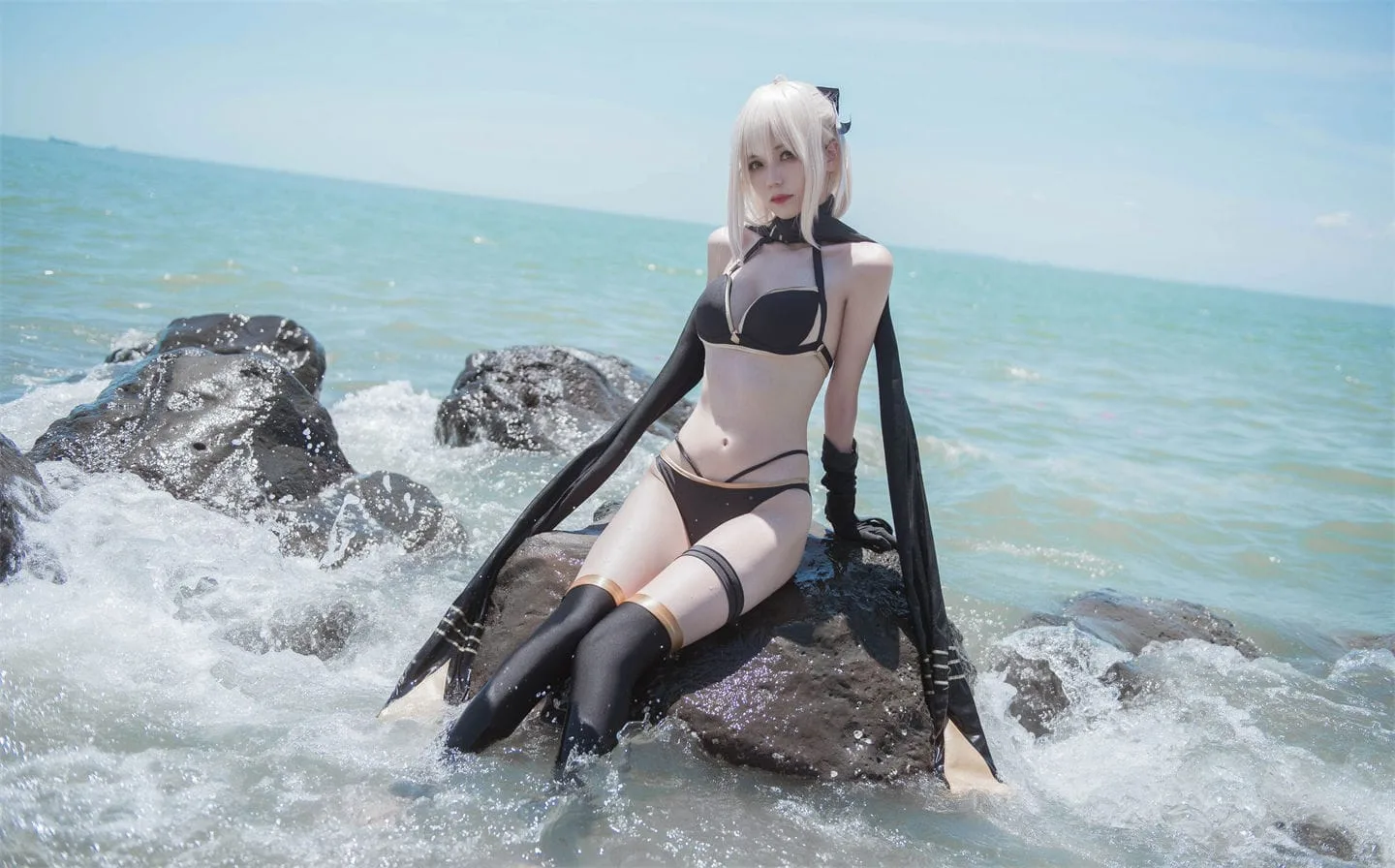 图片[1]-FGO 冲田总司泳装2cosplay-绝对领域