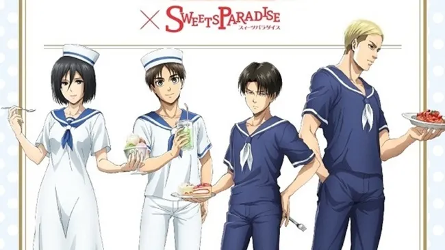 《进击的巨人第二季×SWEETS PARADISE》兵长换上水手服啦！而且还可以来这里吃垮乌托伽尔德城喔w-绝对领域