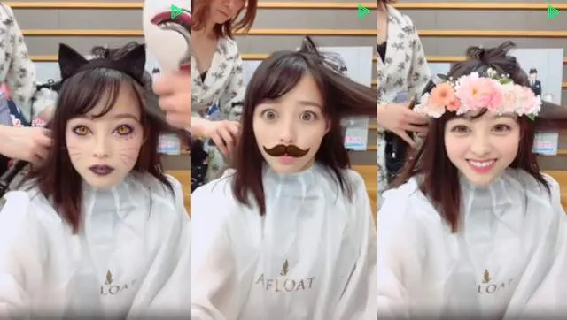 千年美女桥本环奈剪发直播特效滤镜全程卖萌
