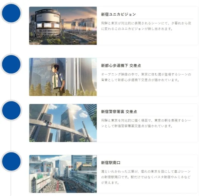 跟着「你的名字。观光巴士」一起到新宿圣地巡礼吧!电影中出现的场景你也能亲眼看到喔~