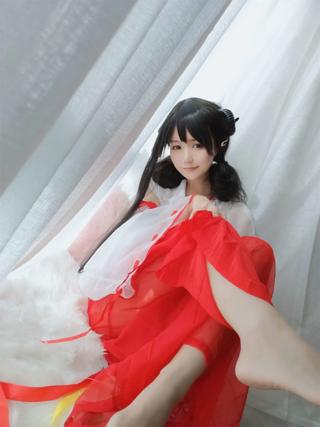 巨乳巫女美少女性感私房写真-15