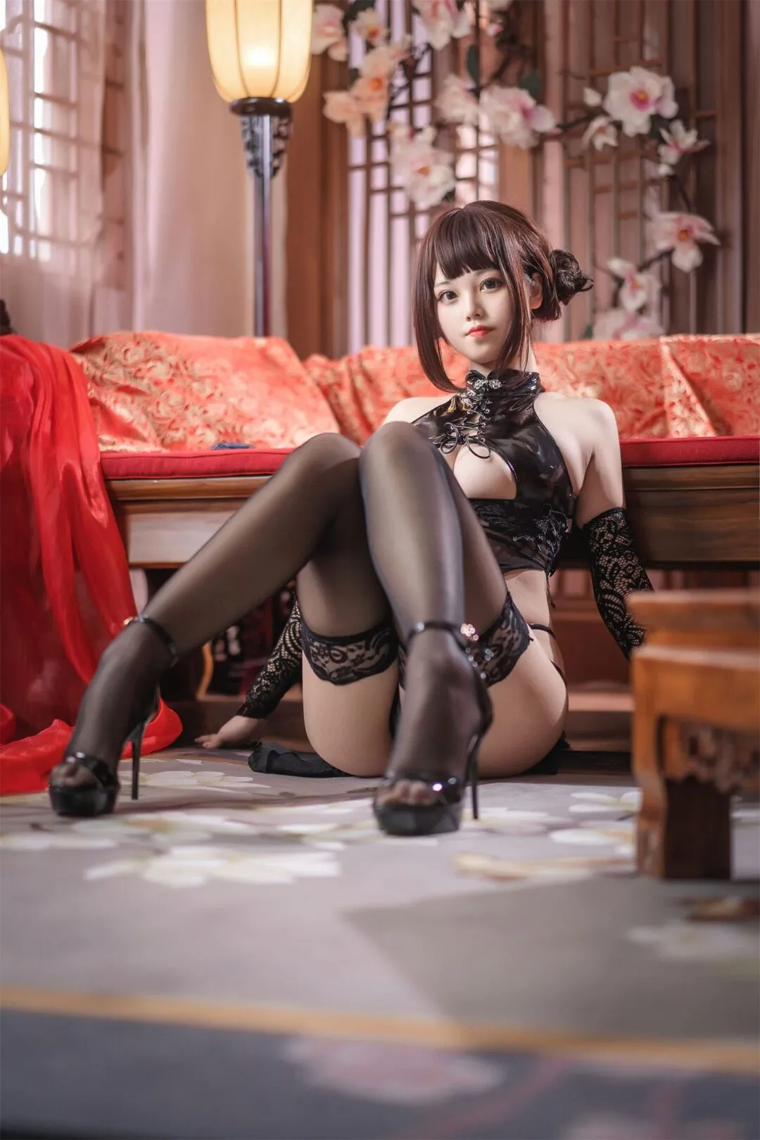 黑丝旗袍美少女私房写真-35