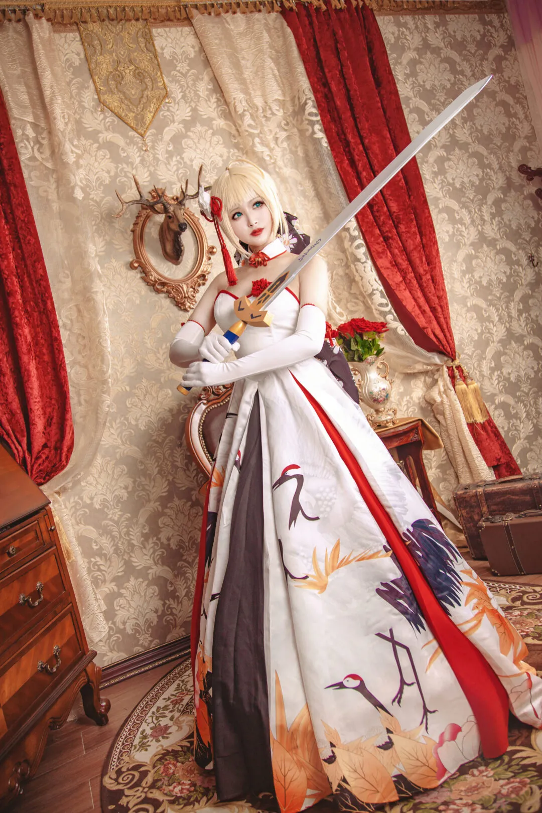 saber 仙鹤礼服 cos 文艺复兴 屯图新发~-1