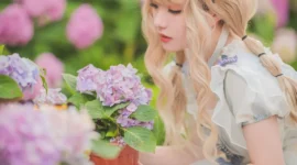 lolita私影，拍到了绣球花-绝对领域