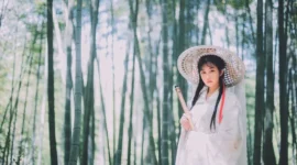 汉服写真，独坐幽篁里，弹琴复长啸-绝对领域