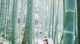 汉服写真，独坐幽篁里，弹琴复长啸-绝对领域