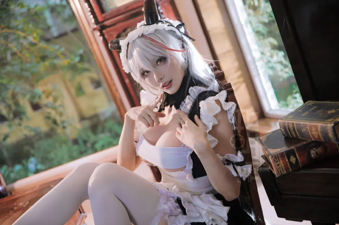 《碧蓝航线》埃吉尔女仆cosplay-13