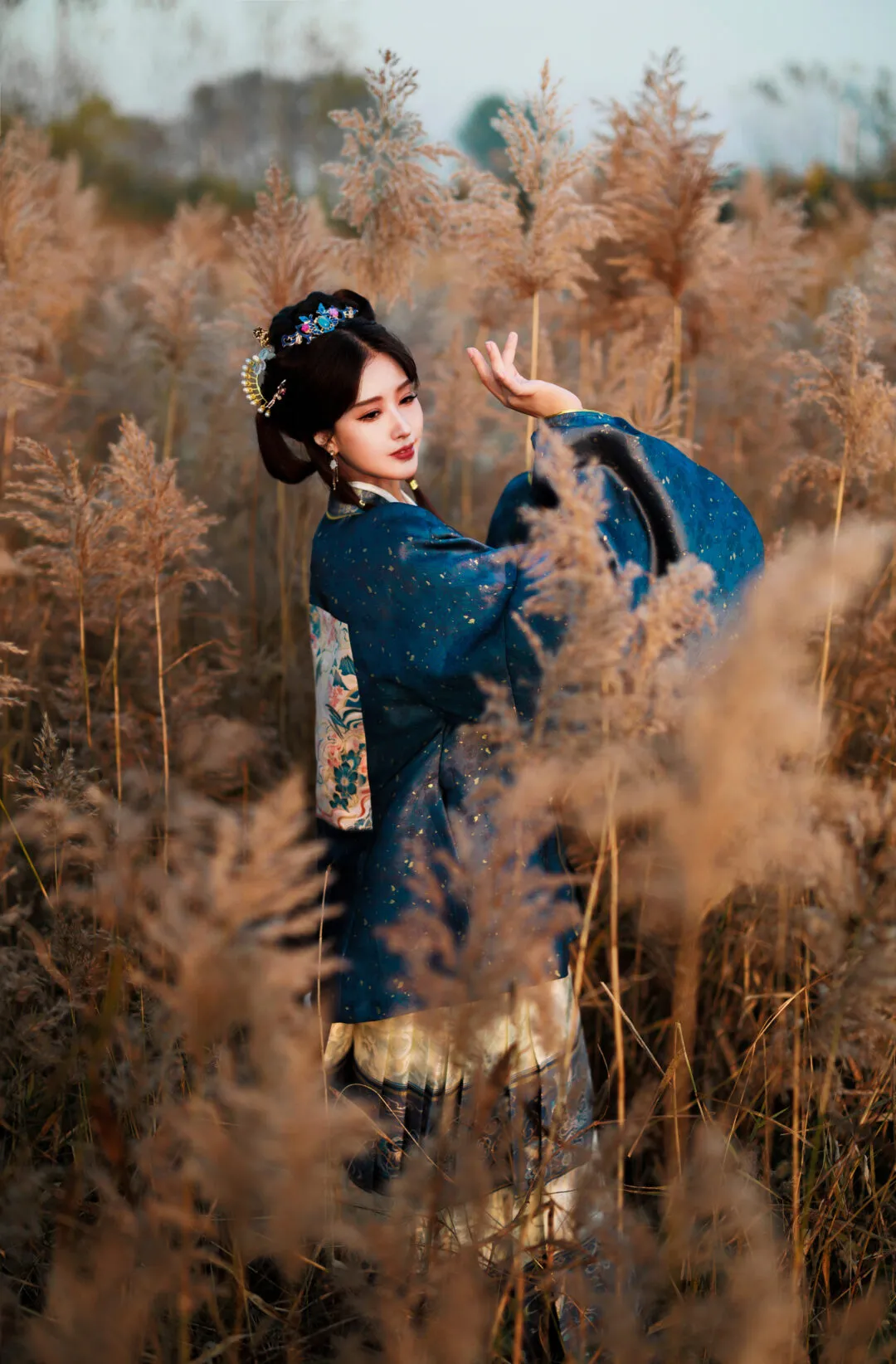 风飘细雪落如米，索索萧萧芦苇间 汉服私影-12