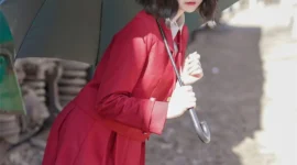 可爱红衣JK美少女室外写真-绝对领域