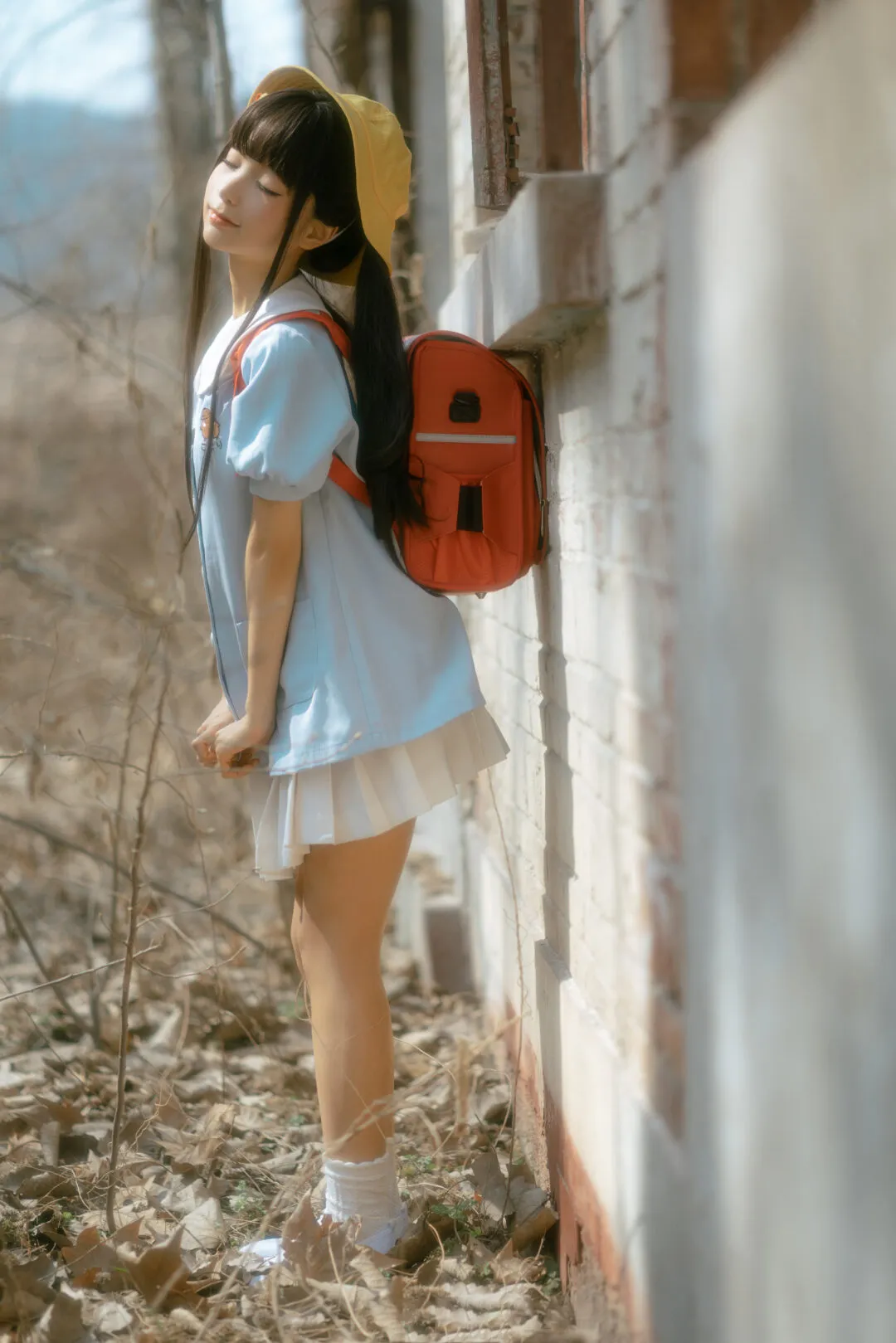 少女写真，可爱小黄帽-3