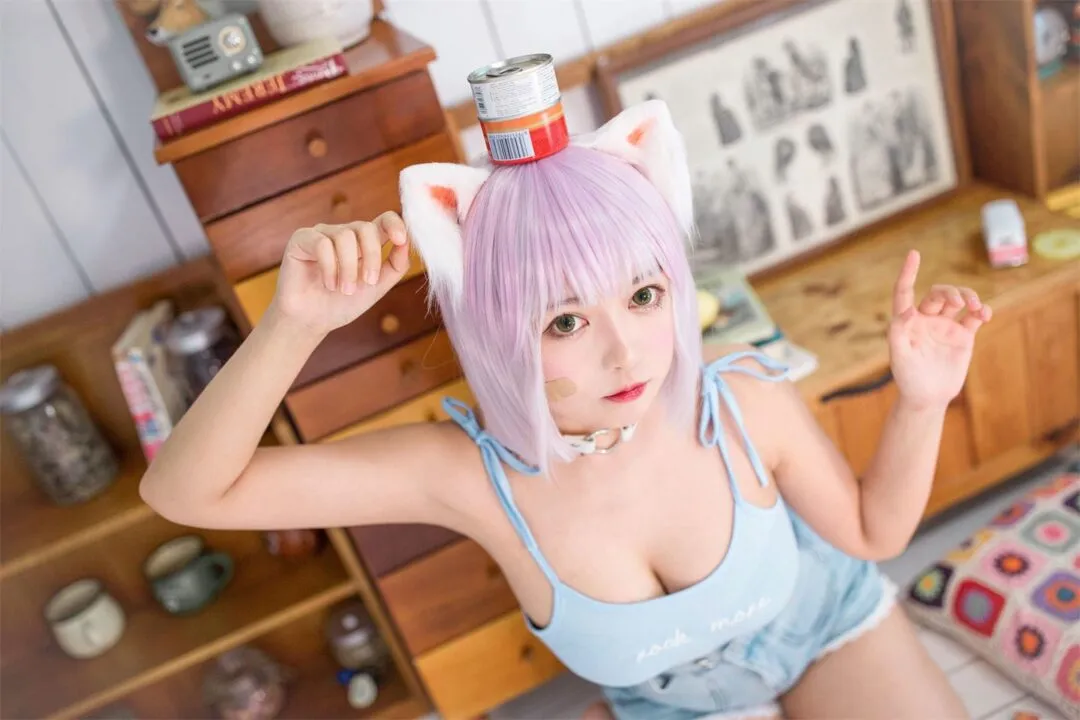 猫娘室内居家性感巨乳写真-21