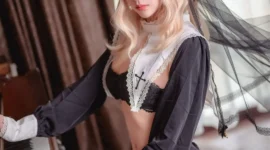 黑丝蕾丝内衣修女性感写真-绝对领域