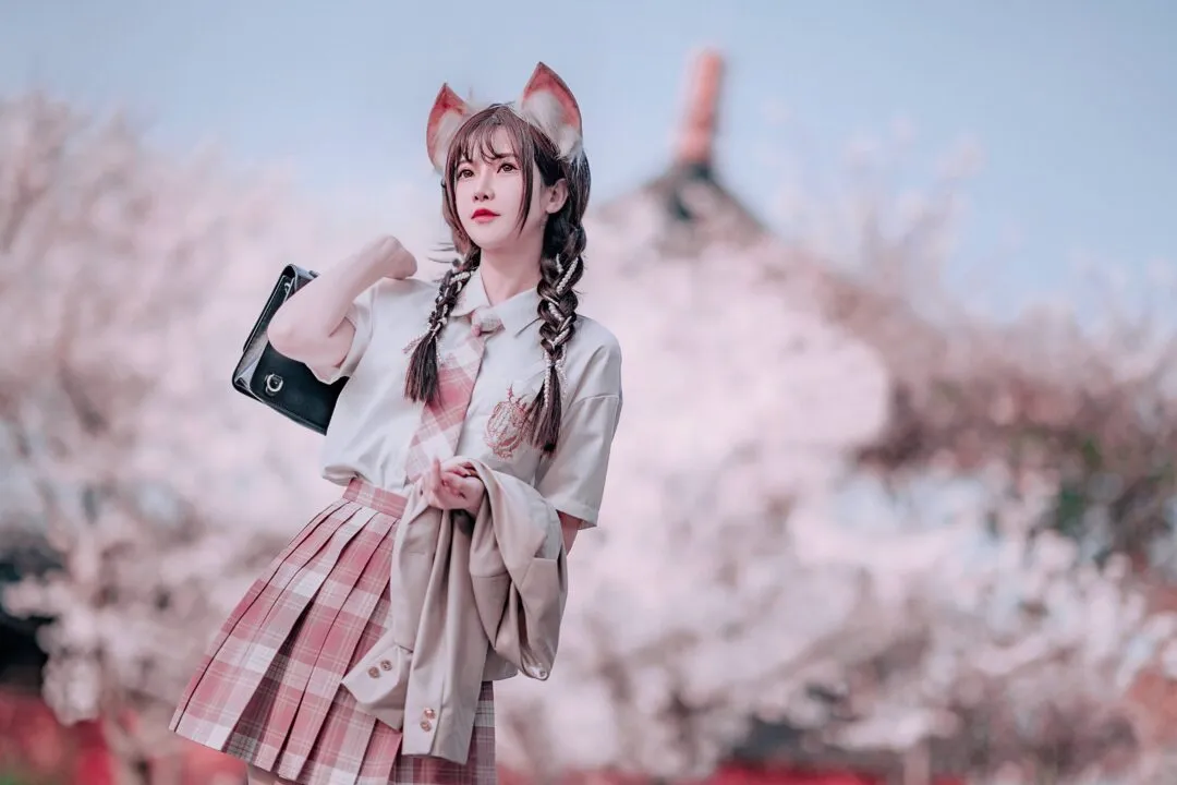 jk私影，拍过樱花的人-1