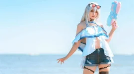 《明日方舟》斯卡蒂 cosplay-绝对领域