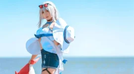 《明日方舟》斯卡蒂 cosplay-绝对领域