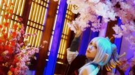 二次元少女cosplay洛天依-绝对领域