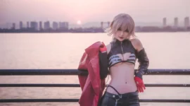 FGO 黑贞黑呆贞德机车女郎cosplay-绝对领域