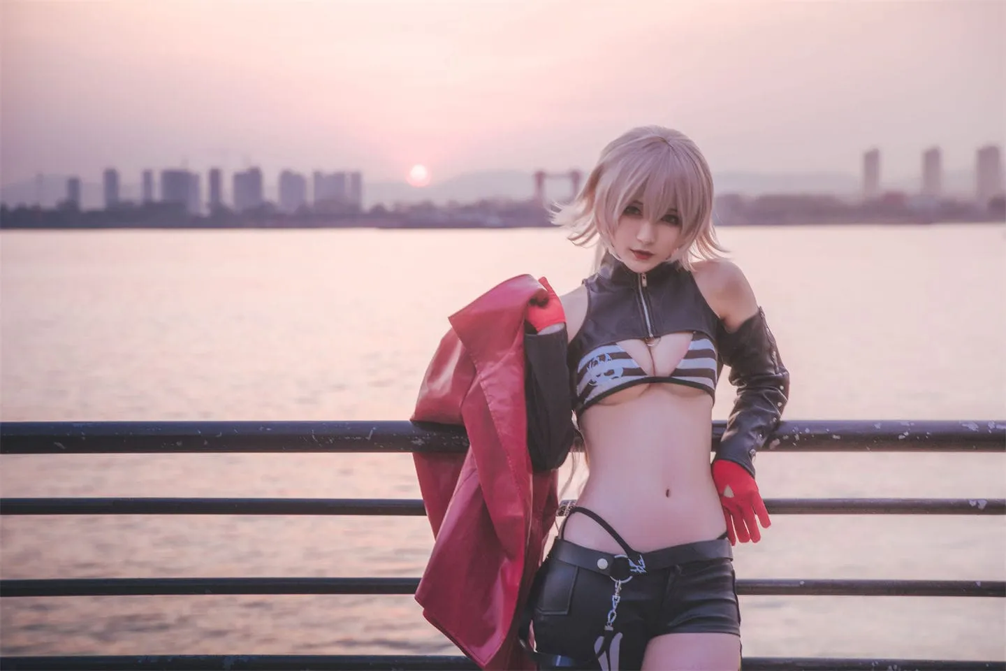 FGO 黑贞黑呆贞德机车女郎cosplay-绝对领域
