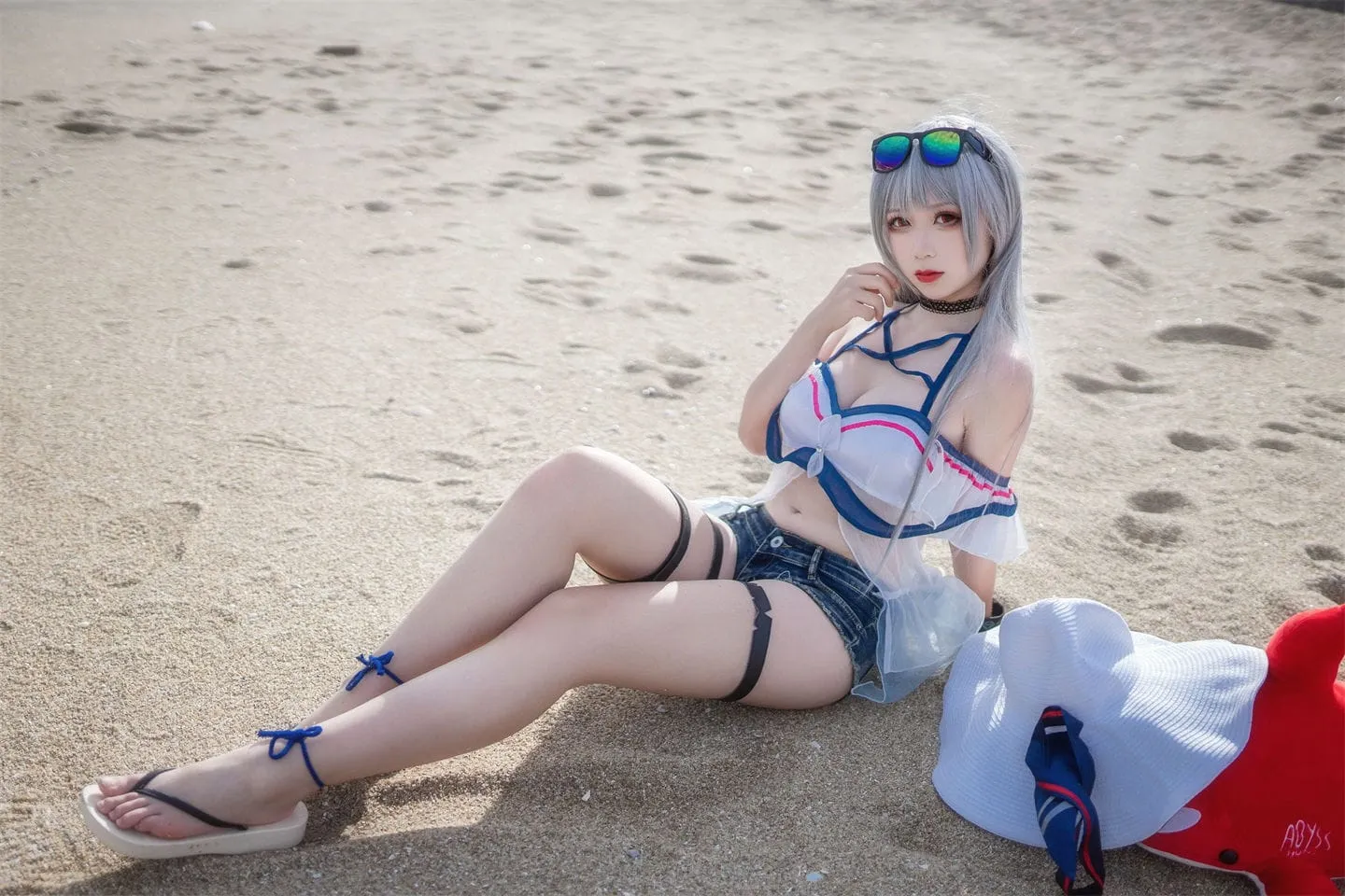 明日方舟 斯卡蒂泳装2cosplay-绝对领域