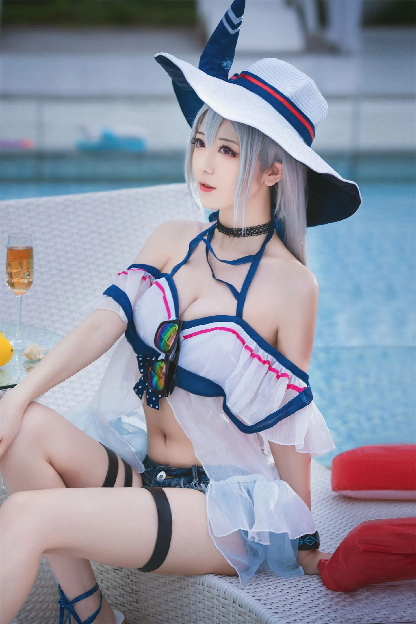 明日方舟 斯卡蒂泳装cosplay-绝对领域