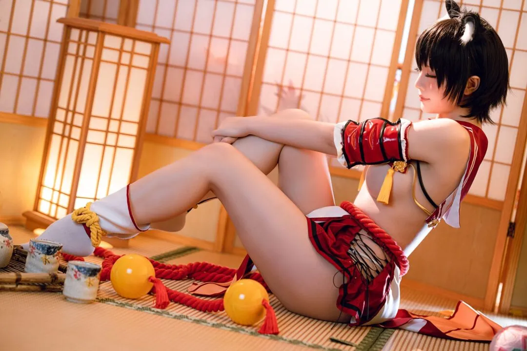 碧蓝航线春日椿cos——奶盖美胸翘臀性感大长腿-13