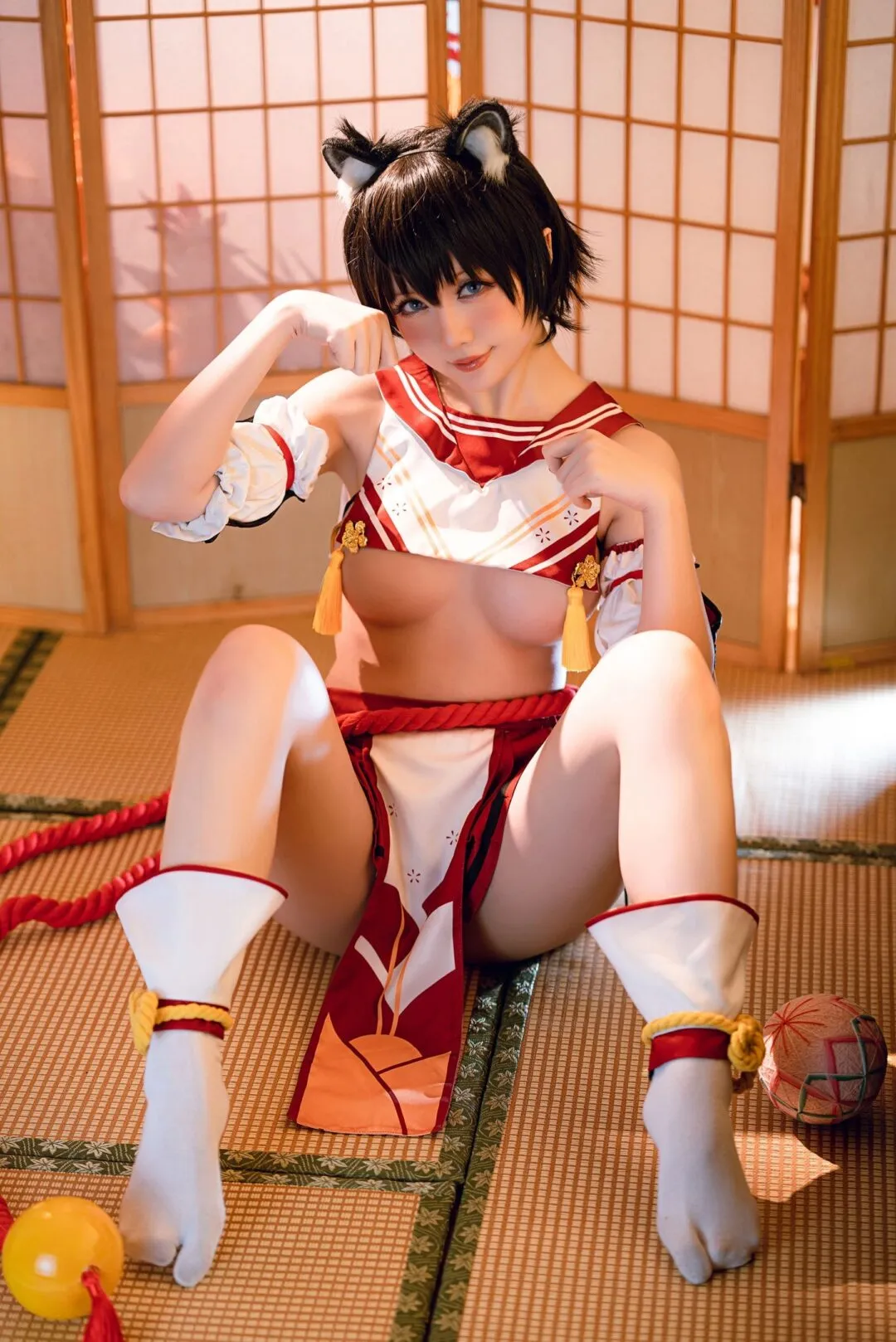 碧蓝航线春日椿cos——奶盖美胸翘臀性感大长腿-20