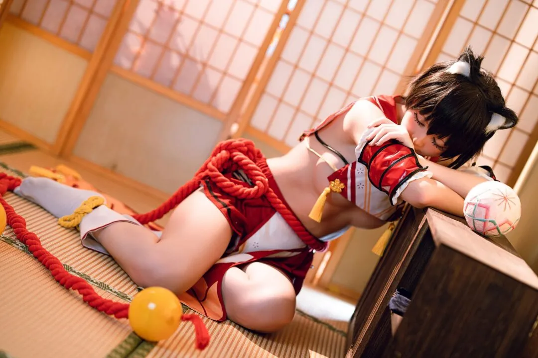碧蓝航线春日椿cos——奶盖美胸翘臀性感大长腿-28