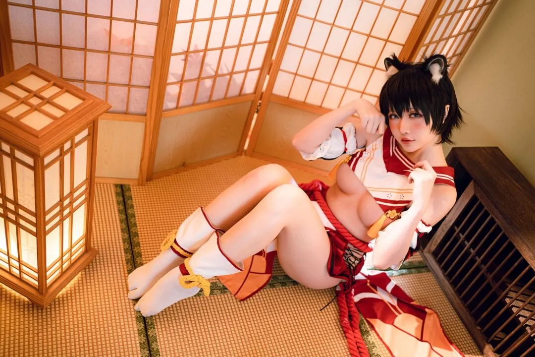 碧蓝航线春日椿cos——奶盖美胸翘臀性感大长腿-32