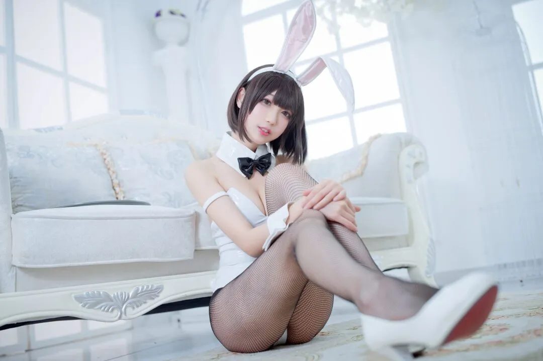 加藤惠兔女郎黑丝网袜cos——周叽是可爱兔兔-24
