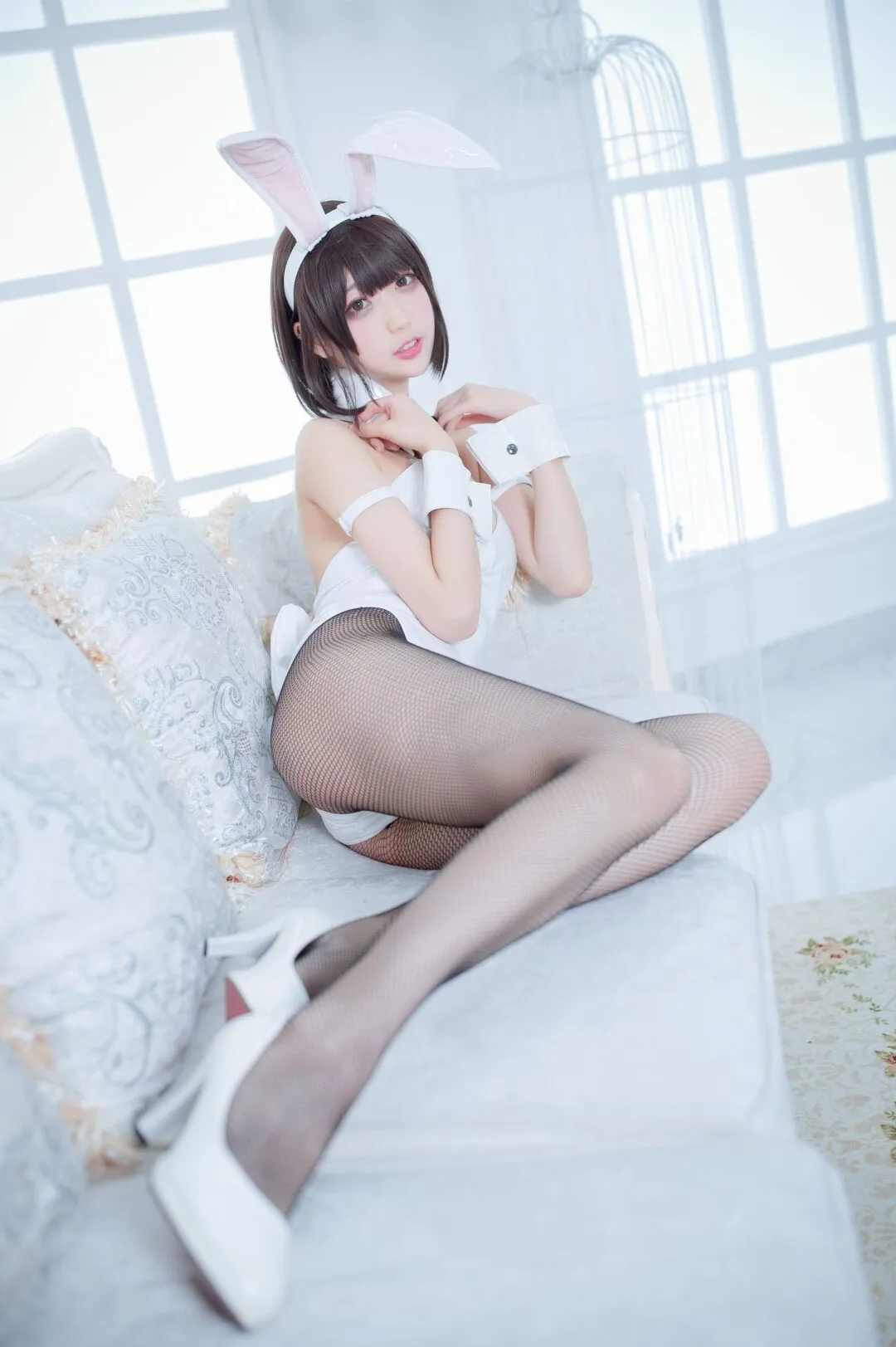 加藤惠兔女郎黑丝网袜cos——周叽是可爱兔兔-25