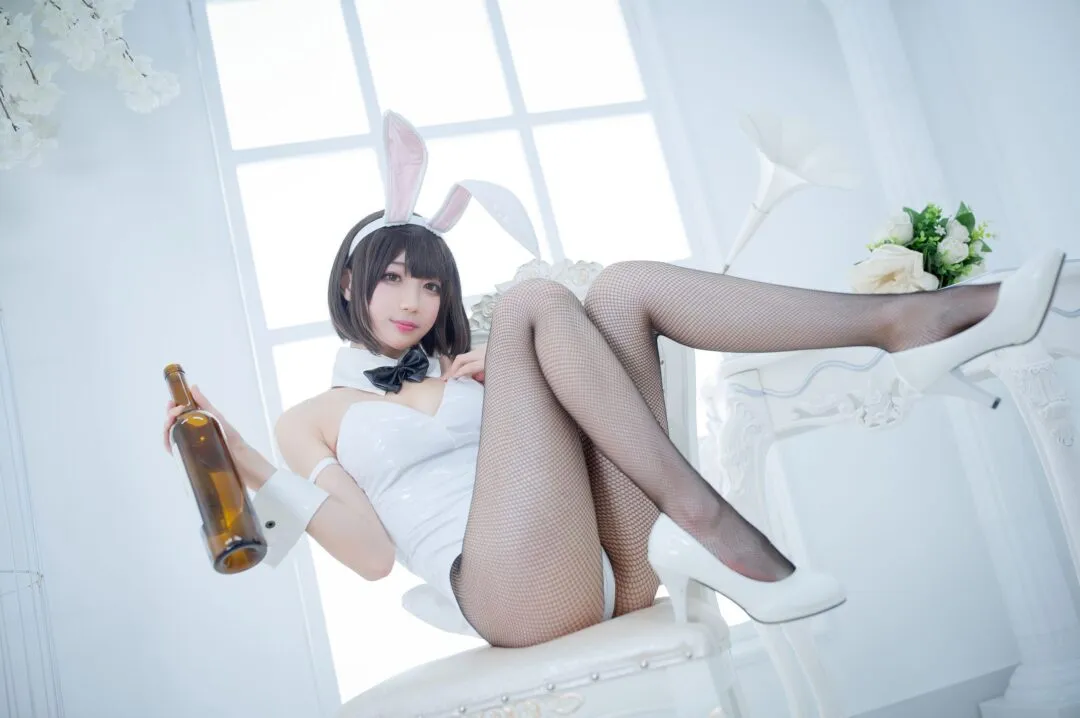 加藤惠兔女郎黑丝网袜cos——周叽是可爱兔兔-29