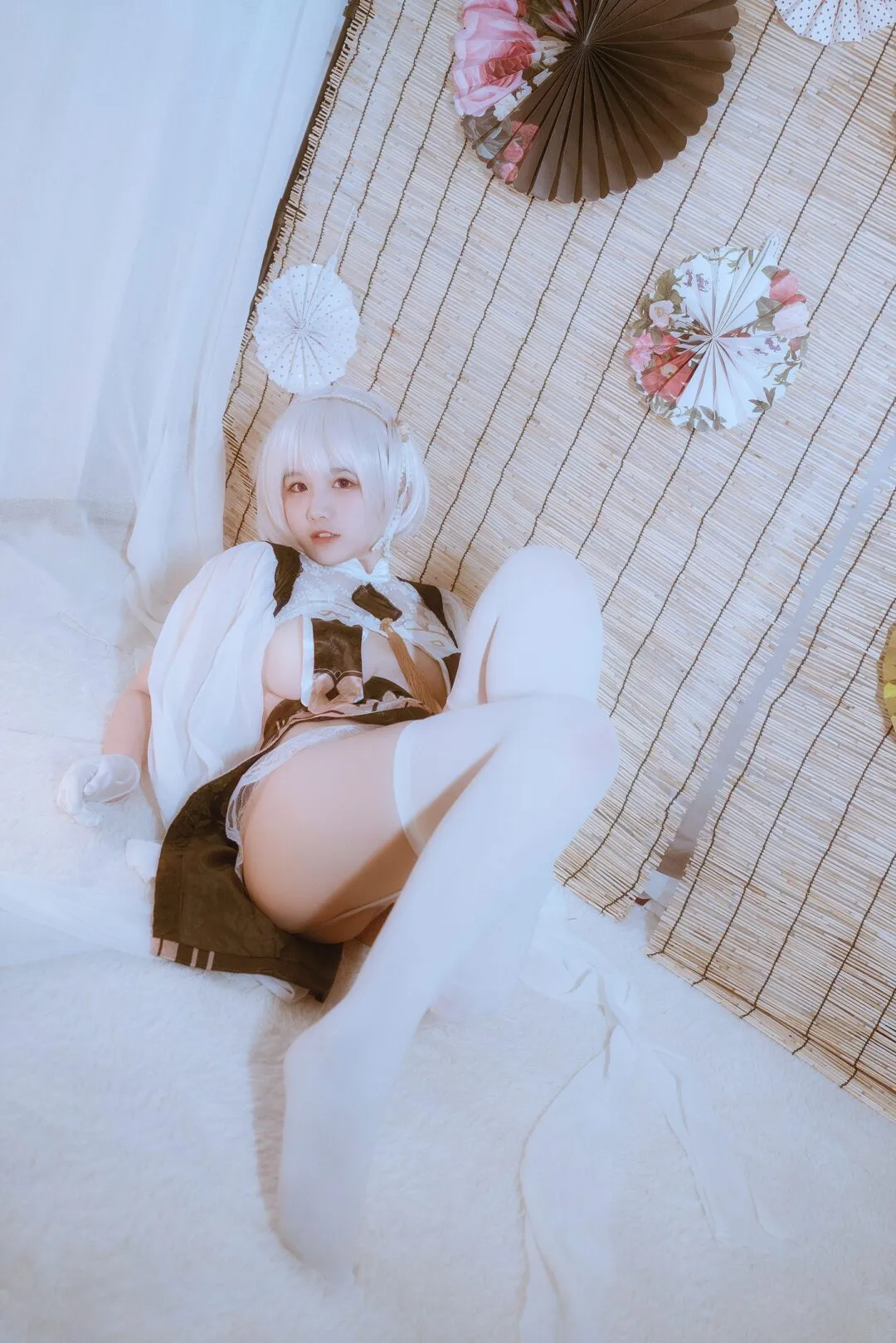 天狼星奶盖白丝吊带袜碧蓝航线cos——阿半今天-33