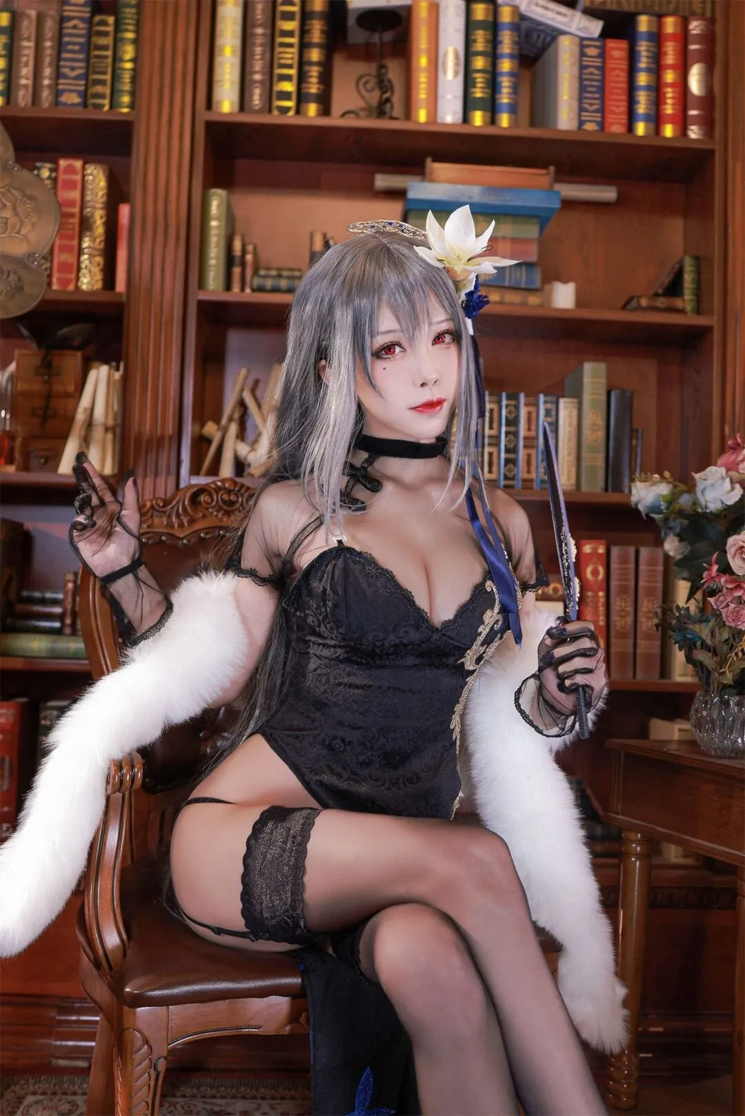 碧蓝航线 路易九世书房cosplay-11