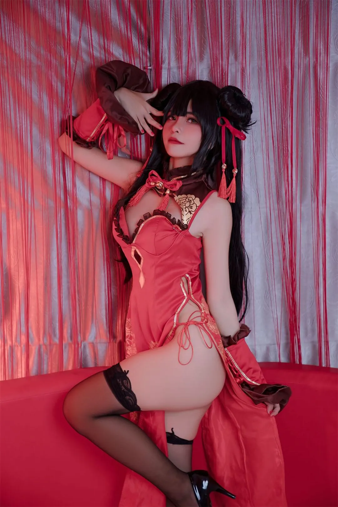 约会大作战 时崎狂三旗袍cosplay-绝对领域