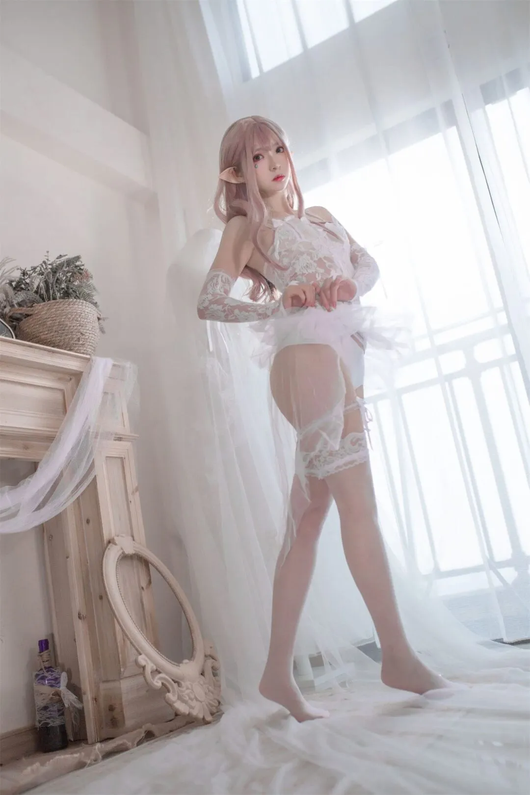 精灵少女性感白丝私房写真-20