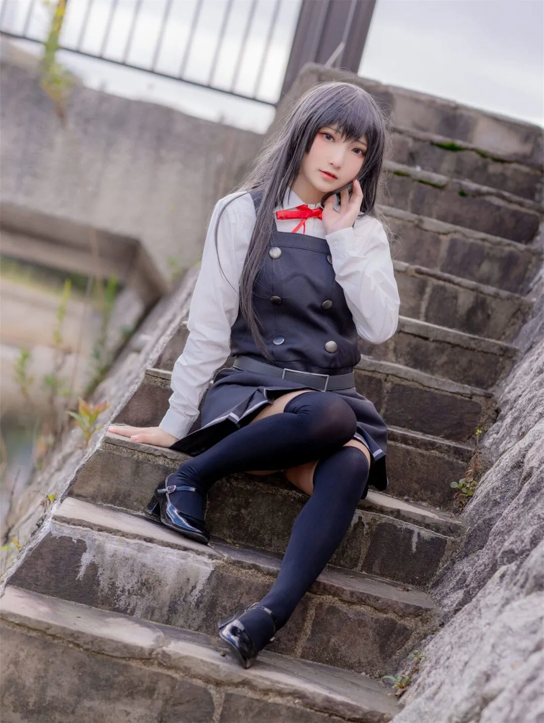 JK美少女和服黑丝性感写真-1
