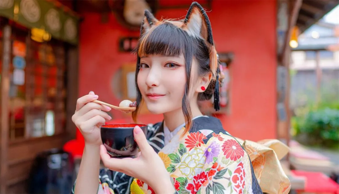 JK美少女和服黑丝性感写真-37