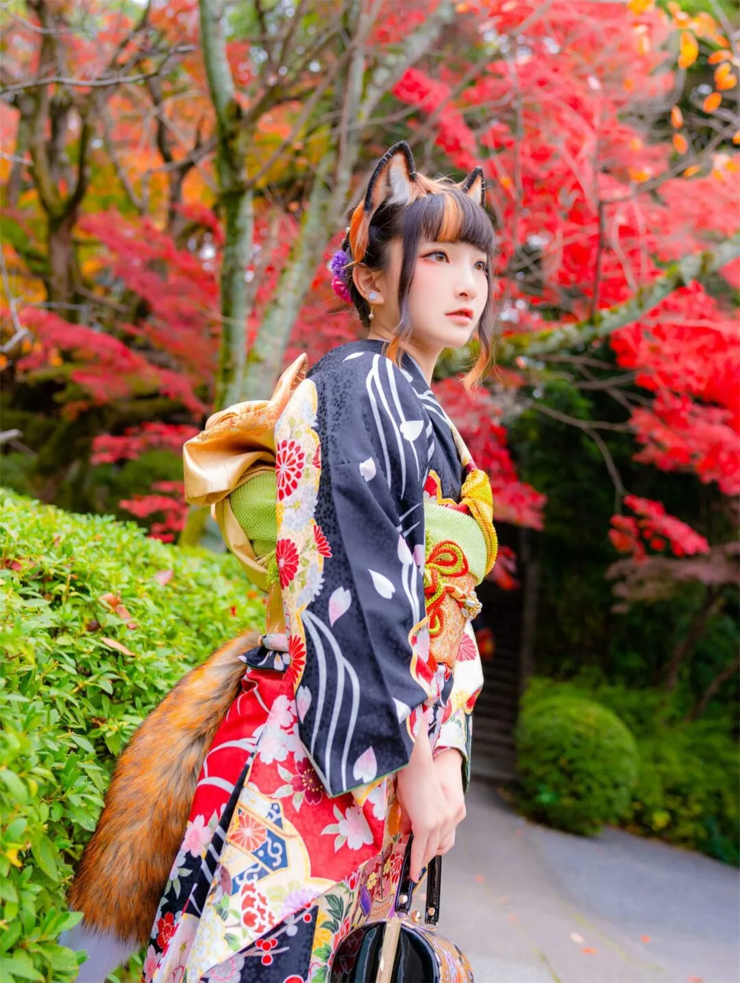 JK美少女和服黑丝性感写真-41