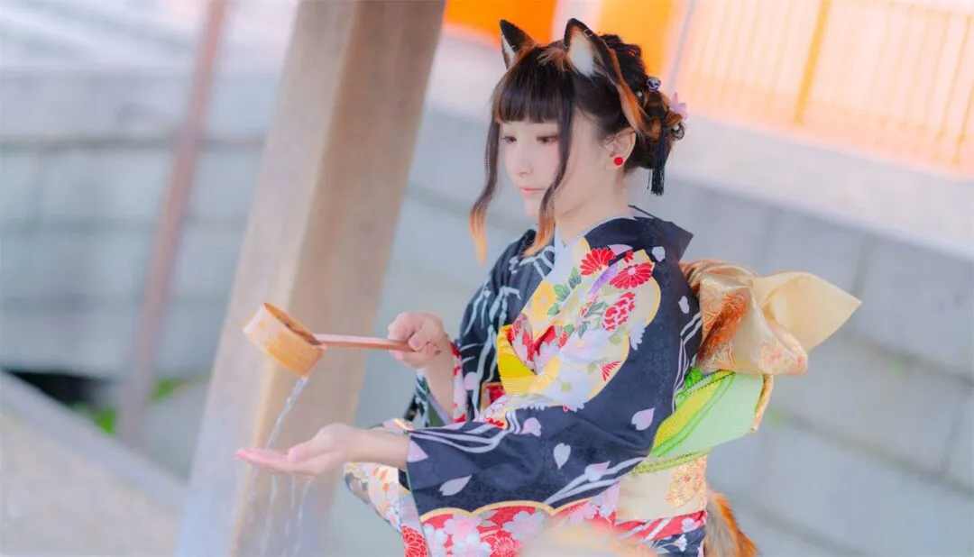 JK美少女和服黑丝性感写真-45