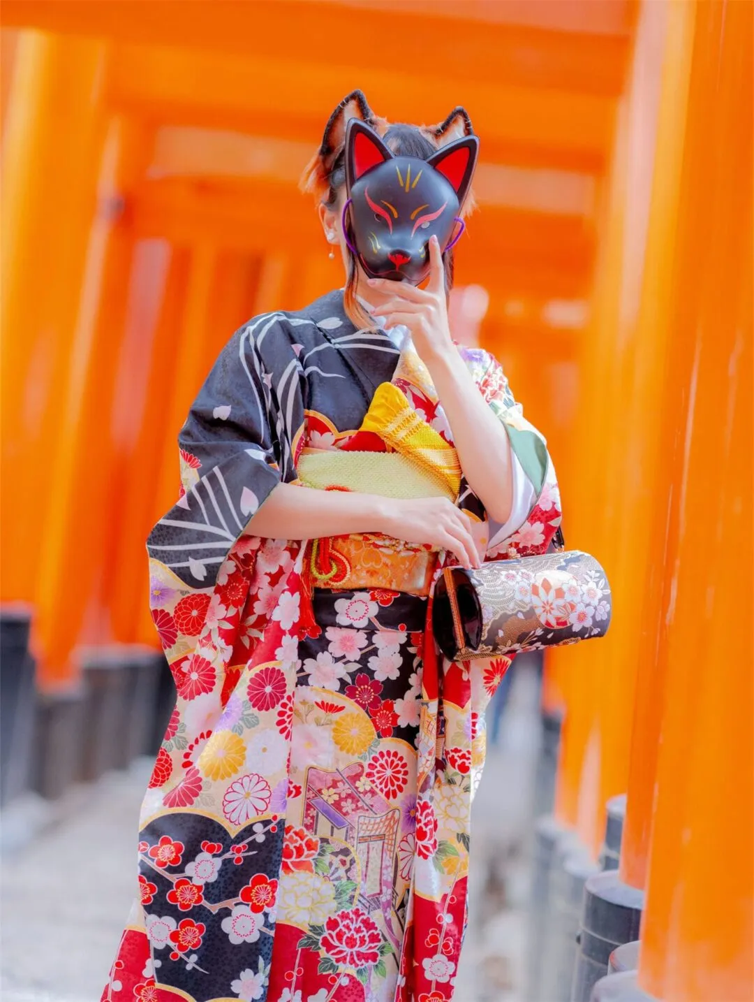 JK美少女和服黑丝性感写真-12