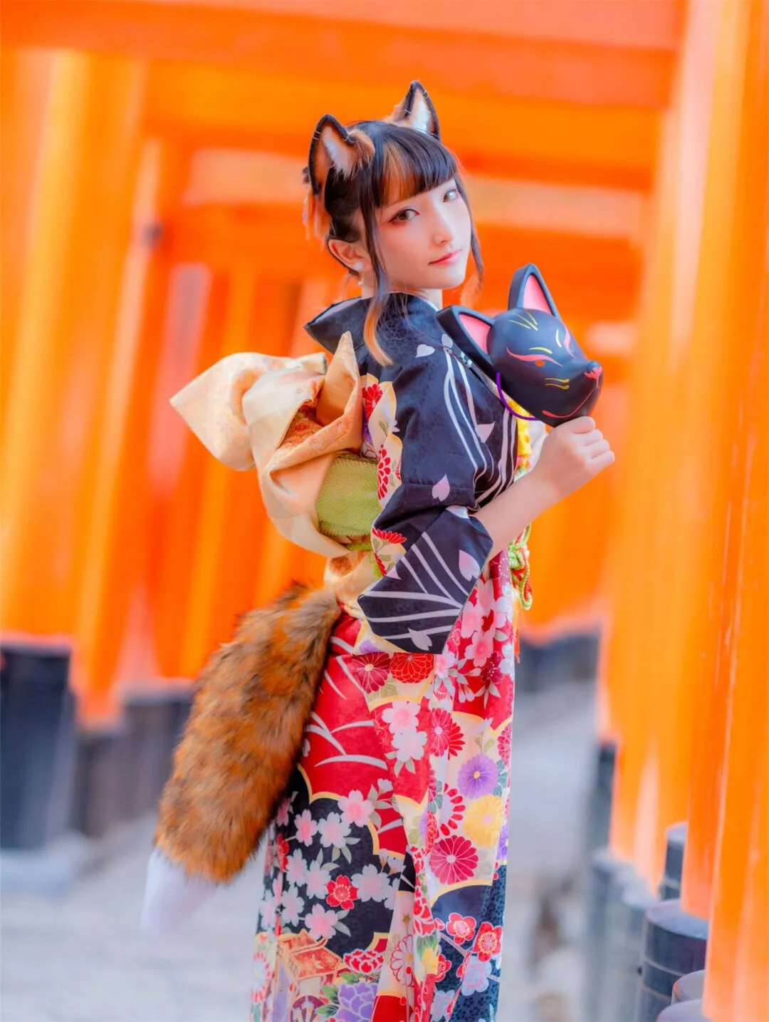 JK美少女和服黑丝性感写真-13